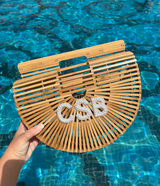 Initial Wooden Beach Bag